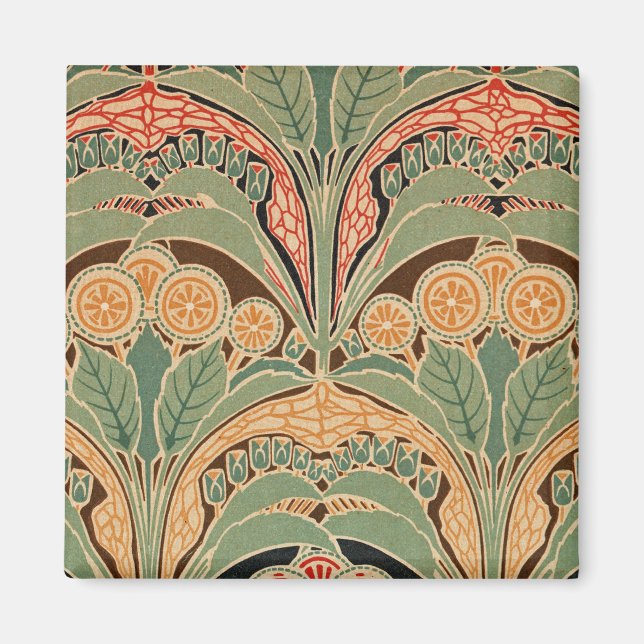 Art nouveau Mönster #3 vid Emporio Moffa Magnet (Framsidan)