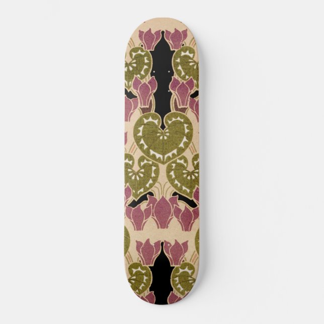 Art nouveau mönster #4 old school skateboard bräda 18 cm (Framsida)