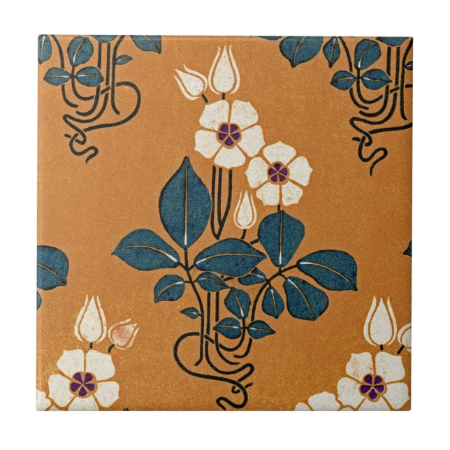 Art nouveau mönster #7 kakelplatta (Framsidan)