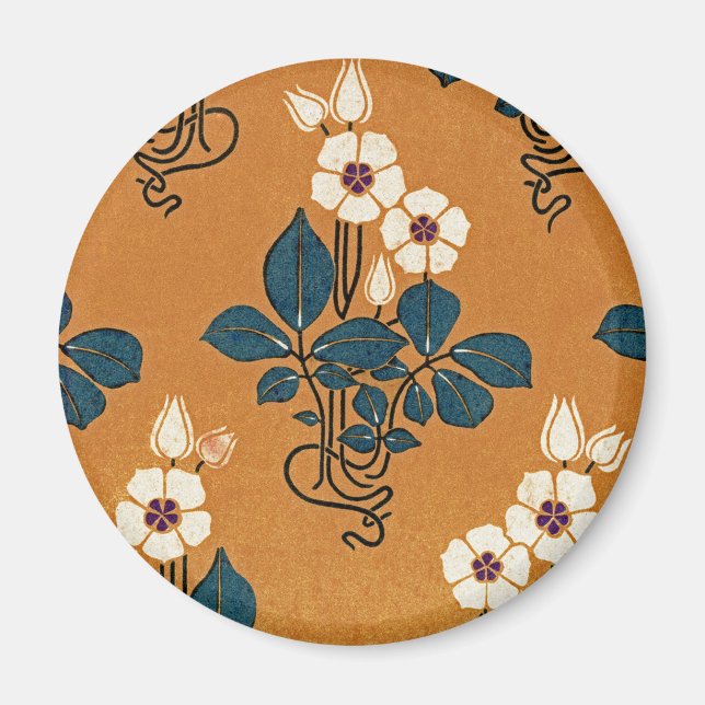 Art nouveau mönster #7 magnet (Framsidan)