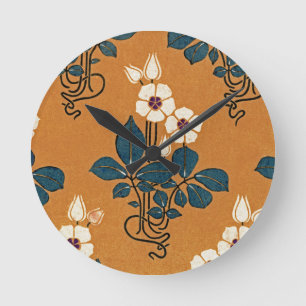 Art nouveau mönster #7 rund klocka