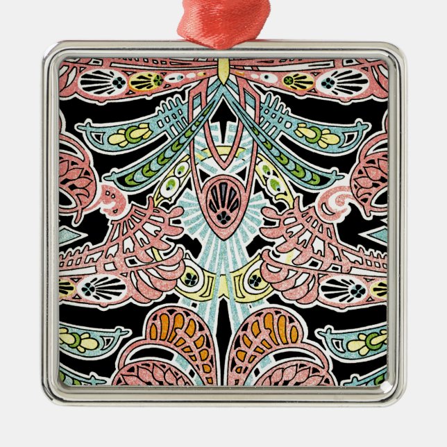 Art Nouveau-mönster #8 Julgransprydnad Metall (Framsidan)