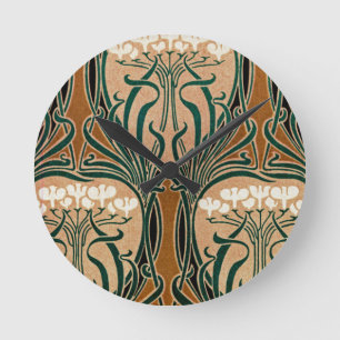 Art nouveau mönster #9 rund klocka