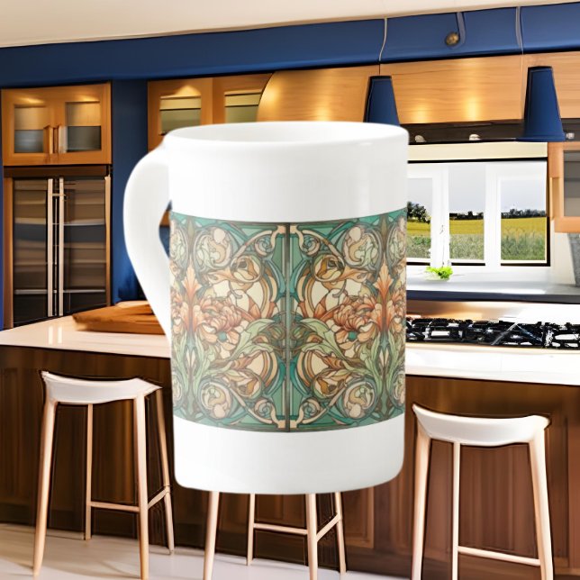 Art nouveau mönster älskare benporslin mugg (Skapare uppladdad)
