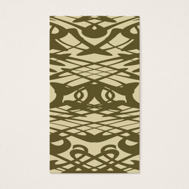 Art nouveau Mönster i Beige och Brown. Visitkort (Framsidan)
