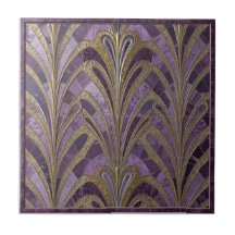 Art Nouveau-mönstrad keramisk platta