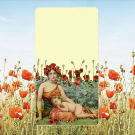 Art nouveau Mor och barn med papies Fraktsedel