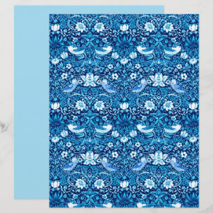 Art nouveau, Mörk blått fågel- och blomsterindustr