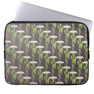 Art nouveau mörk Ipomoea blommigt tapet art Laptop Sleeve