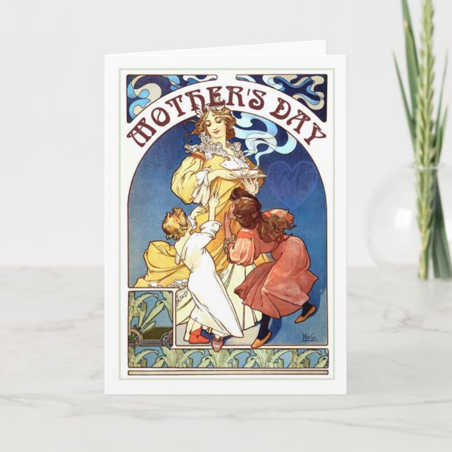 Art nouveau Mors dag Kort (Framsida)
