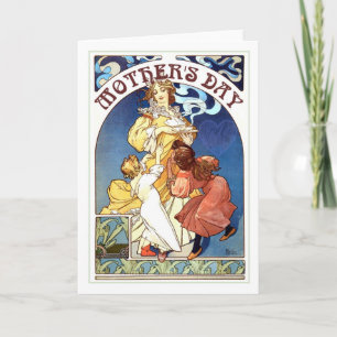 Art nouveau Mors dag Kort