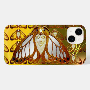 ART NOUVEAU MOTH WOMAN GEM MONOGRAM