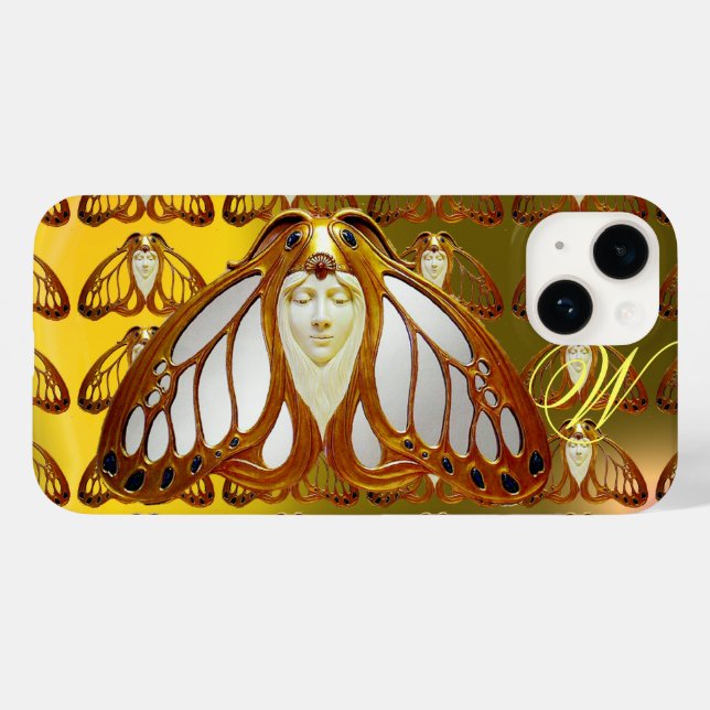 ART NOUVEAU MOTH WOMAN GEM MONOGRAM (Baksida (horisontell))