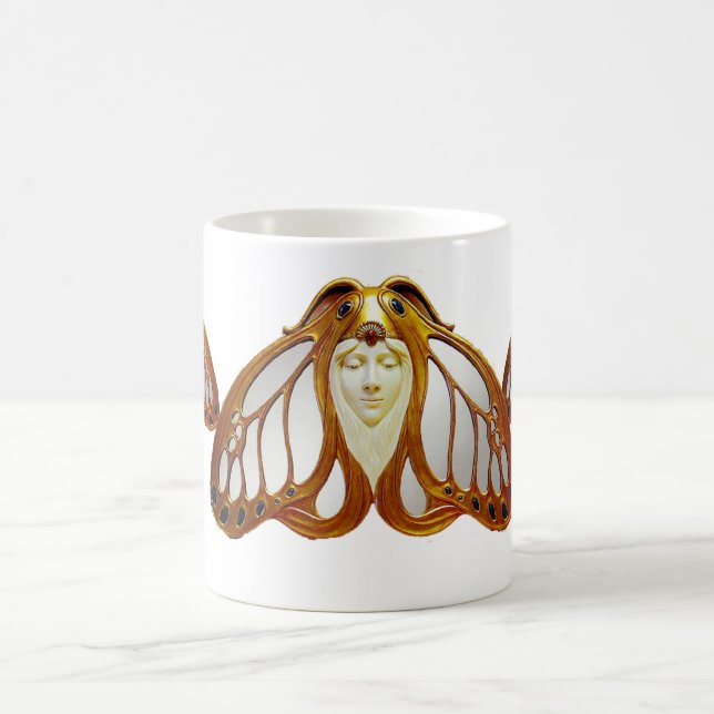 ART NOUVEAU MOTH WOMAN KAFFEMUGG (Center)