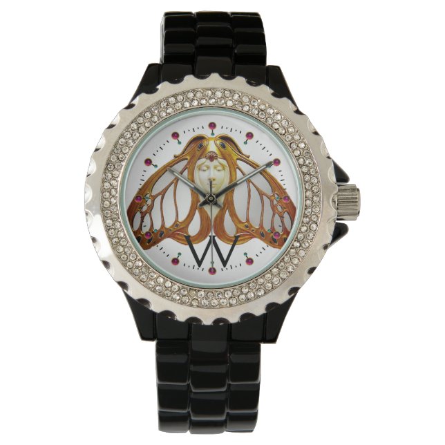 ART NOUVEAU MOTH WOMAN MONOGRAM ARMBANDSUR (Framsida)