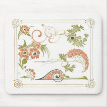 Art nouveau Mucha blommigt abstrakt art konst pea