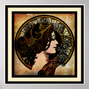 Art nouveau Mucha Stil print Poster