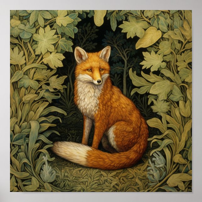 Art nouveau mus och blommor poster (Framsidan)