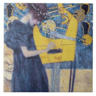 Art Nouveau "Music I" Painting by Gustav Klimt  Kakelplatta