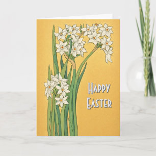 Art Nouveau Narcissus Blommor – Påsk Kort