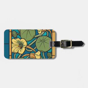 Art Nouveau Nasturtium Blå Guld blomster Verneuil Bagagebricka