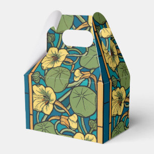 Art Nouveau Nasturtium Blå Guld blomster Verneuil Presentaskar