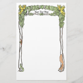 Art nouveau-naturtrott lager - vattenfärg brevpapper