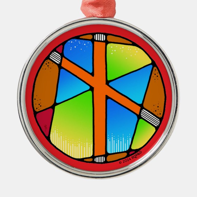 Art nouveau Naudhiz Rune of Overending Julgransprydnad Metall (Framsidan)