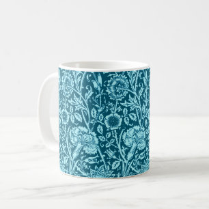 Art nouveau-nejlikan, indigobladet och Himlar-blåt Kaffemugg