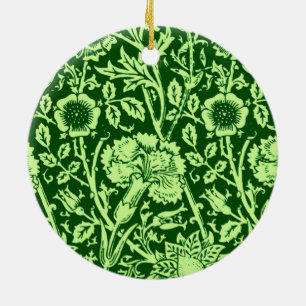 Art nouveau-nejlikor, Grönt av skogen Julgransprydnad Keramik