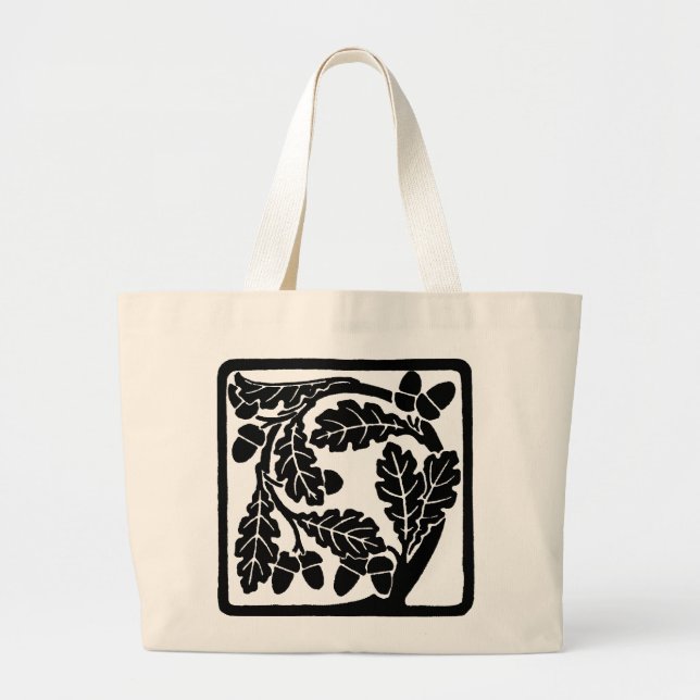 Art nouveau Oak Löv och Acorns Jumbo Tygkasse (Framsidan)