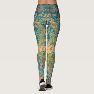 Art nouveau och persiska konst- inspirerad digital leggings