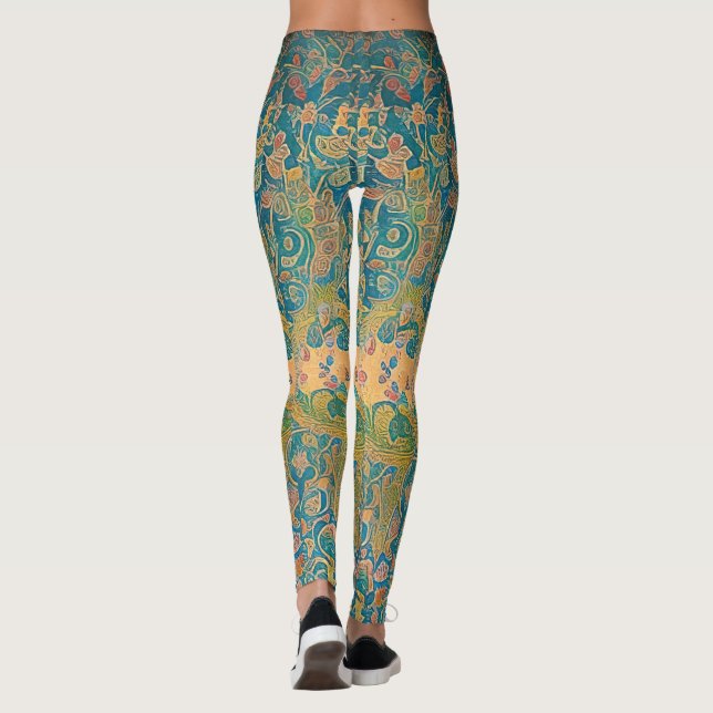 Art nouveau och persiska konst- inspirerad digital leggings (Baksida)