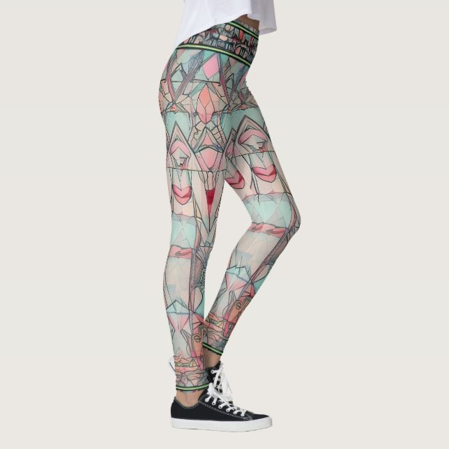 Art nouveau och persiska konst- inspirerad digital leggings (Höger)