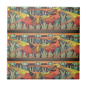 Art nouveau Oiseaux, Jeu de Fond Ceramic Tile Kakelplatta