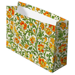 Art Nouveau orange och gul blomster mönster