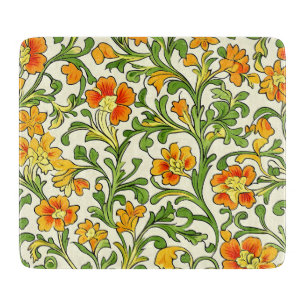 Art Nouveau orange och gul blomster mönster