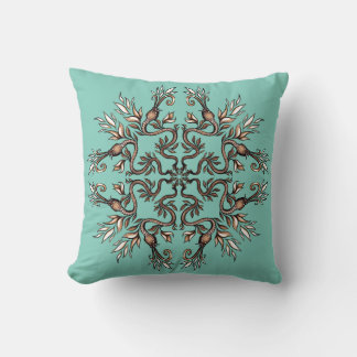 Art Nouveau Ormar Mandala - Mörk Acaddemia Teal Kudde