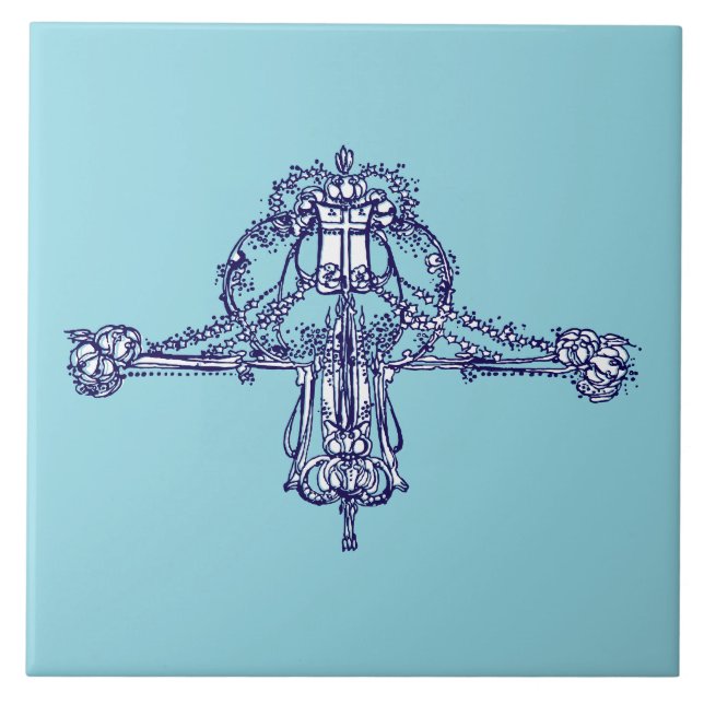 Art nouveau Ornament av Jessie Marion Kung Kakelplatta (Framsidan)