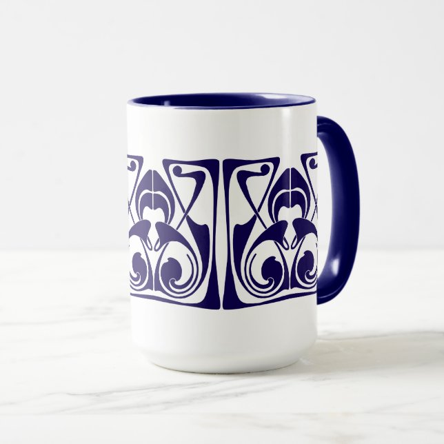 Art nouveau Ornament Frieze Mugg (Framsida höger)
