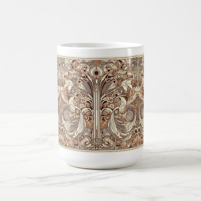 Art nouveau över hela Mönster Kaffemugg (Center)