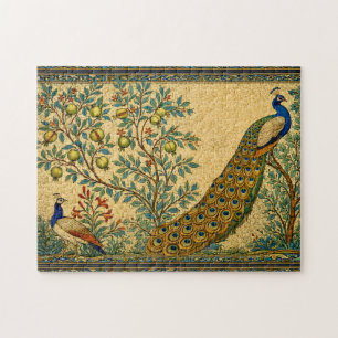 Art Nouveau Påfågel Botanisk Illustration Pussel