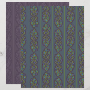 Art Nouveau Påfågel Scrapbookpapper