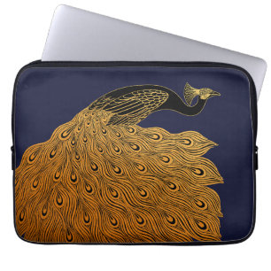 Art Nouveau Påfågel Will Bradley Laptop Fodral