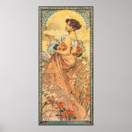 Art Nouveau Painting of Summer by Alphonse Mucha Poster