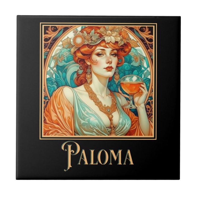 Art nouveau Paloma Kakelplatta (Framsidan)
