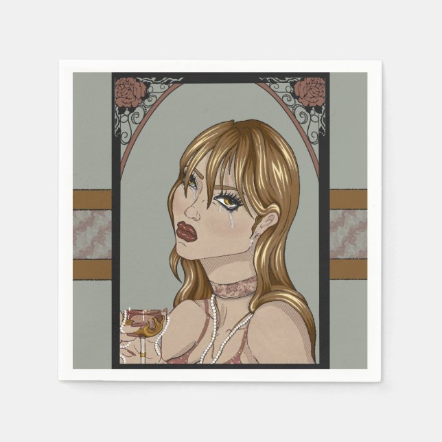 Art nouveau pappersservett (Framsidan)