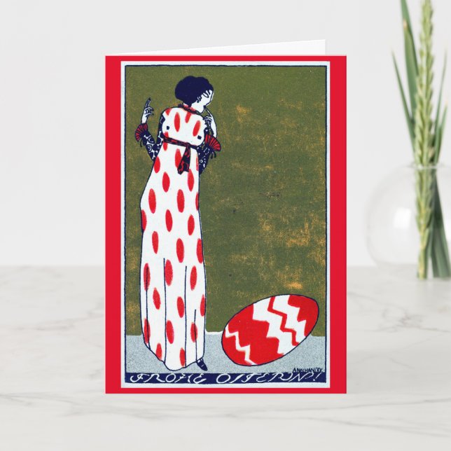 Art nouveau Påsk-kort Tack Kort (Framsida)