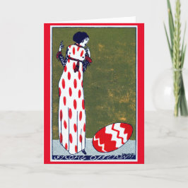 Art nouveau Påsk-kort Tack Kort