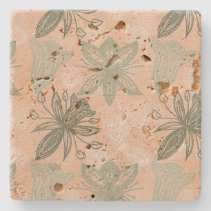 Art nouveau Pastellns Rosa Flower Vector Mönster Stenunderlägg